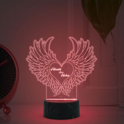 Customized Name Lamp for Couple with Multicolored Gift for Husband Wife Anniversary Valentine Day